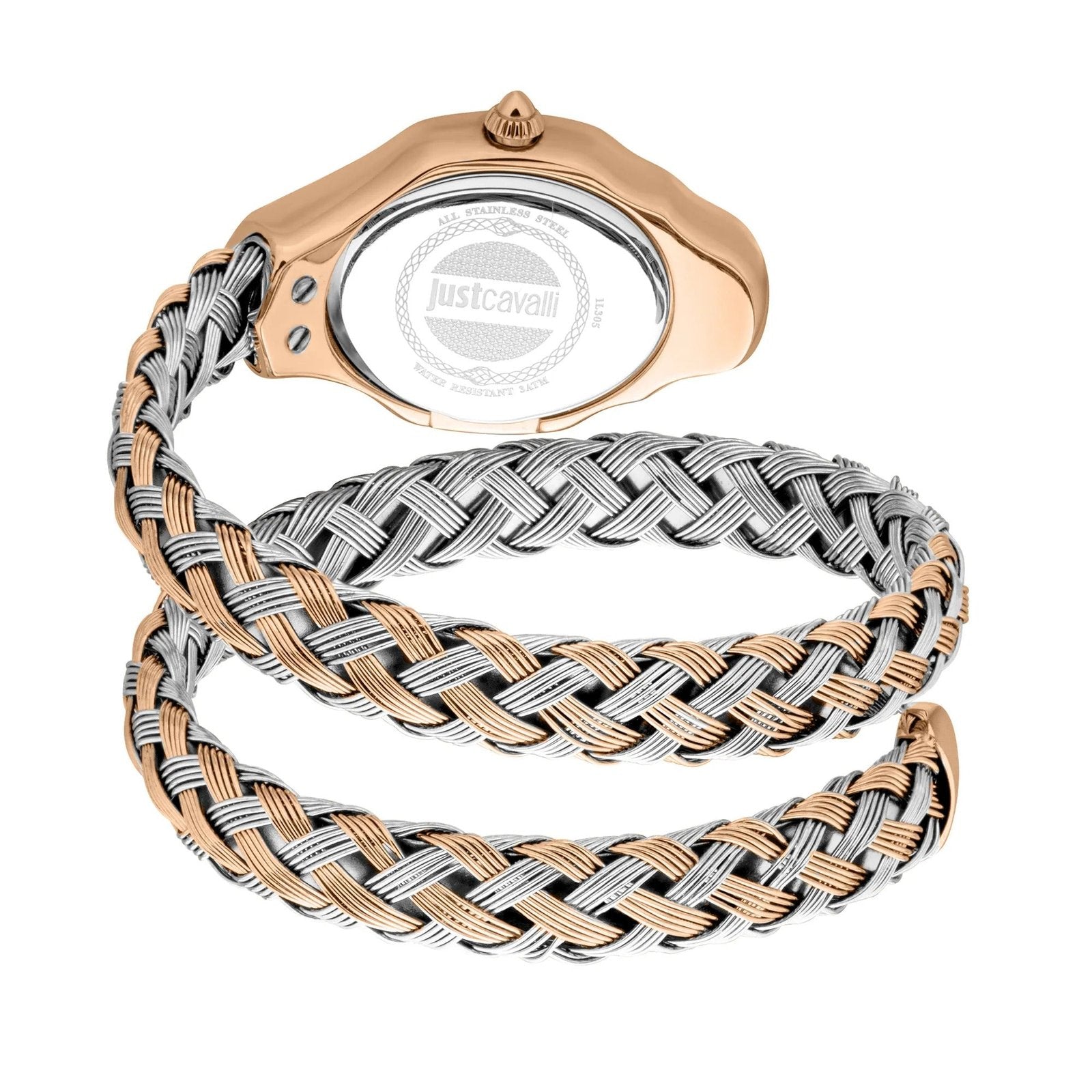 Just Cavalli Signature Snake Twined Two-Tones RG Blue Women's Watch (Model JC1L305M0065)
