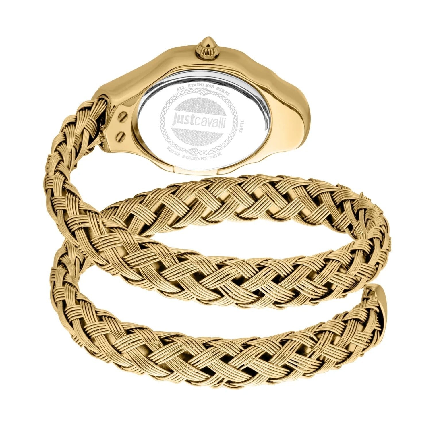 Just Cavalli Signature Snake Twined Yellow Gold Green Women's Watch (Model JC1L305M0035)