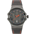 Maserati Potenza R8851108010 Black Case Black Leather Red Stitching Watch