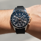 Maserati Sfida R8871640002 Men's Two-Tone Watch Black Rubber