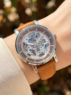 Fossil Original Boyfriend ME3109 Automatic Skeleton Tan Leather Watch