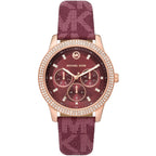 Michael Kors Camille MK2967 Rose Gold Watch with Burgundy MK Logo Strap