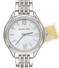 Michael Kors Runway MK7075 Silver Watch with White Mother of Pearl Roman Dial