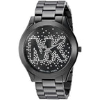 Michael Kors MK3589 Runway Slim Women’s Black Crystal Dial Stainless Steel Watch