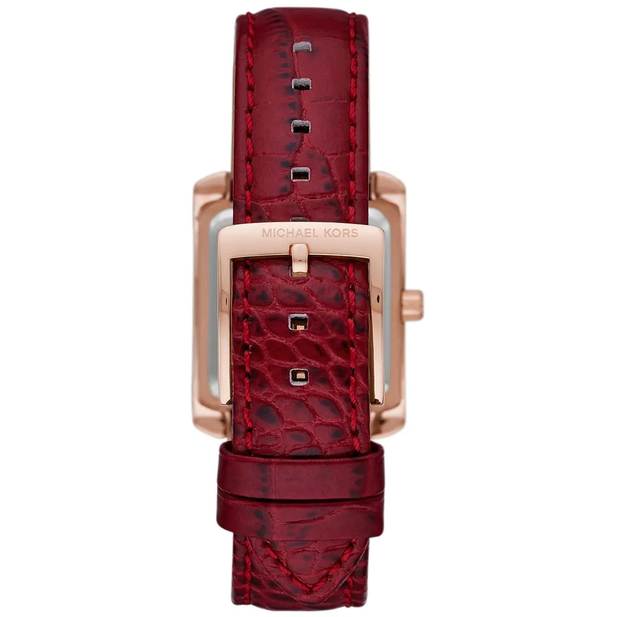 Michael Kors Emery MK4689 White Dial Red Leather Strap Women's Watch