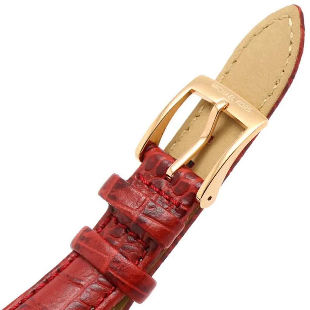 Michael Kors Emery MK4689 White Dial Red Leather Strap Women's Watch