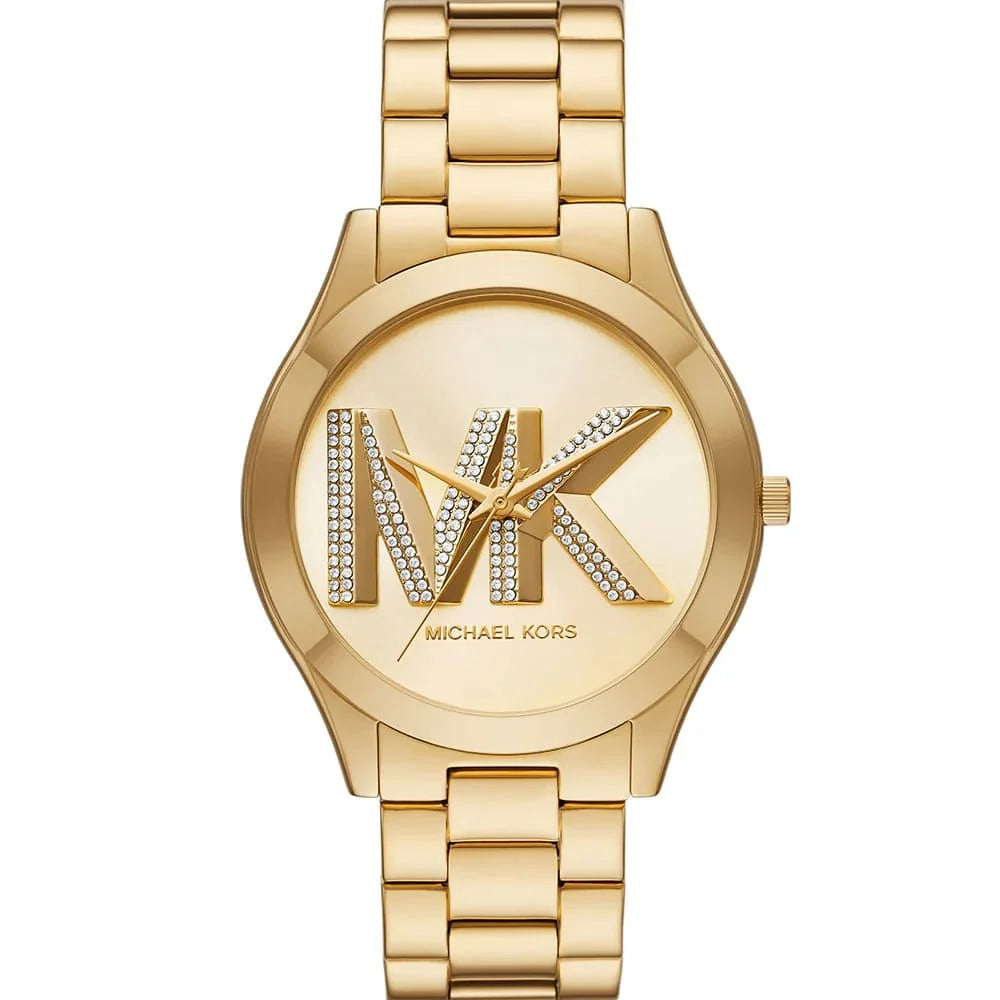 Michael Kors MK4732 Women’s Gold Dial Gold Stainless Steel Crystal Logo Watch