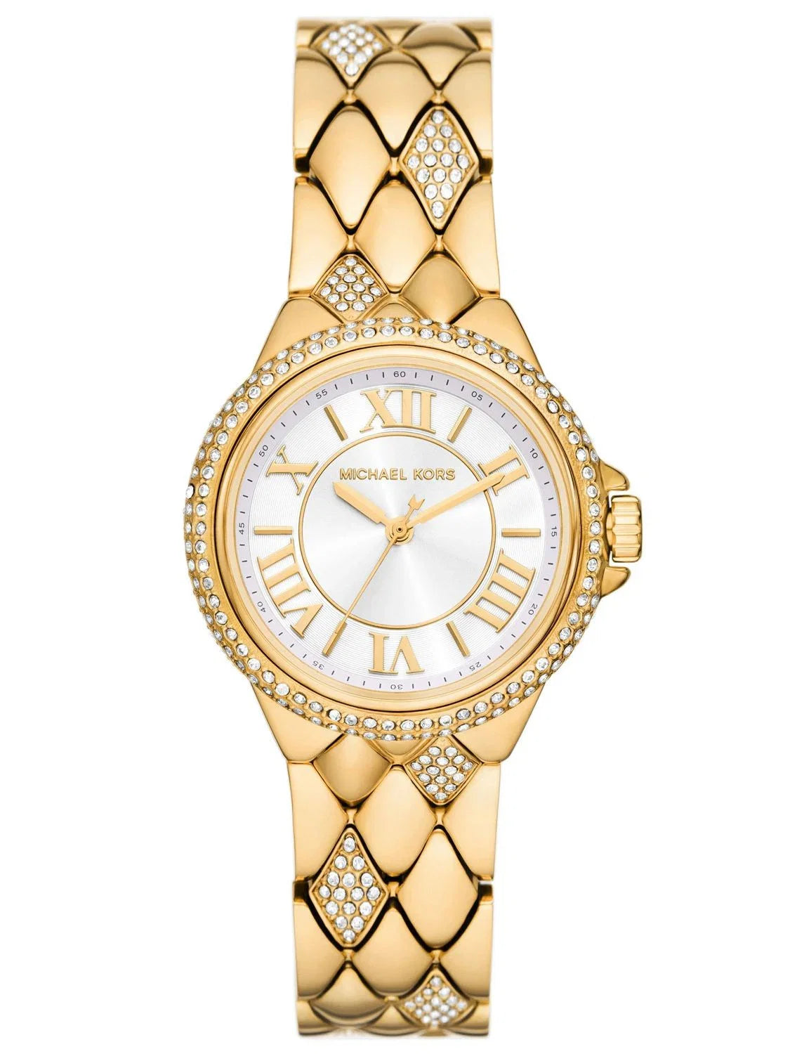 Michael Kors Camille MK4801 Silver White Dial Gold-Tone Stainless Steel Women's Watch