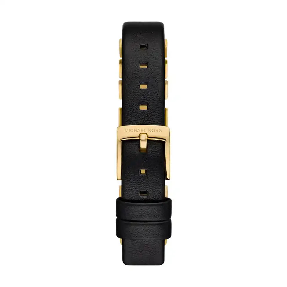 Michael Kors Darrington MK4887 Square Gold Tone Black Leather Women Watch