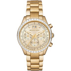 Michael Kors Brinkley MK6187 Women’s Gold Dial Gold-Tone Chronograph Watch