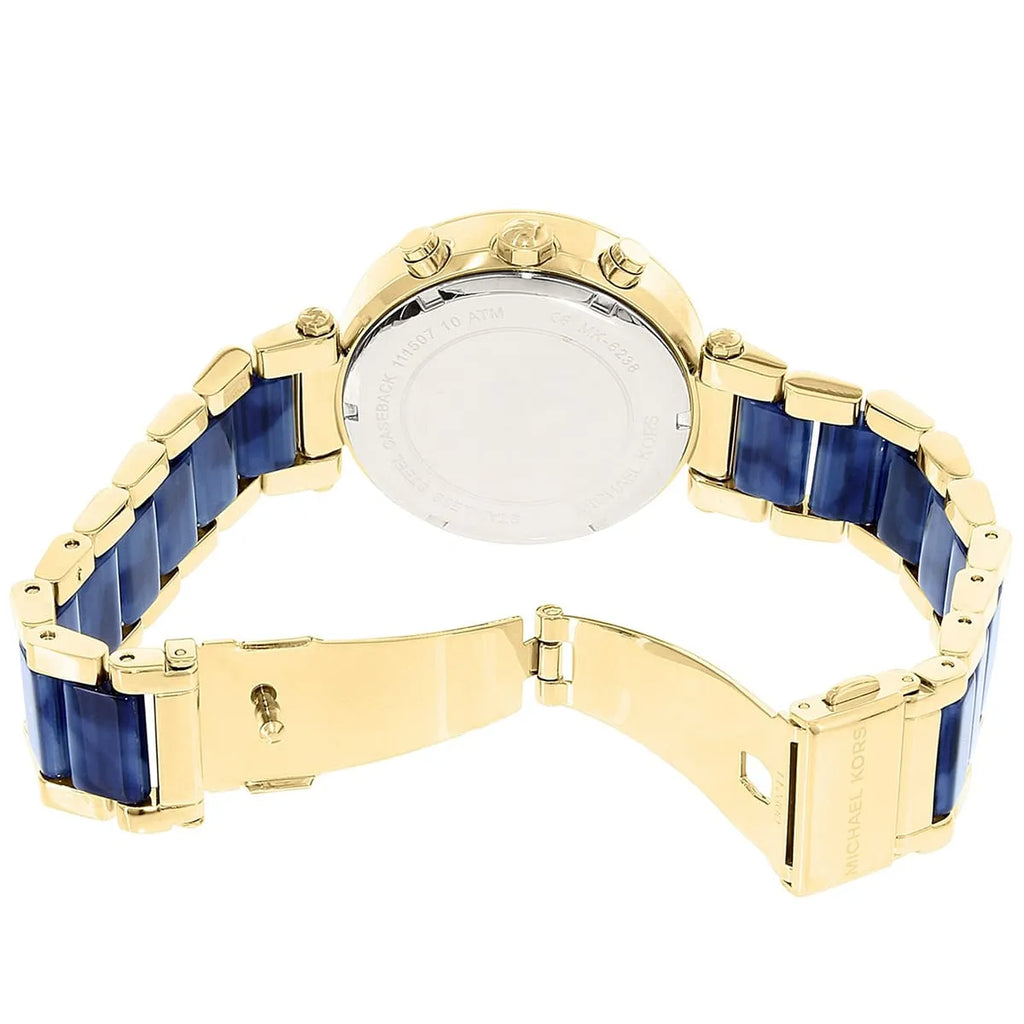 Michael Kors Parker MK6238 Gold-Tone Navy Blue Acetate Women's Watch