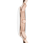 Michael Kors Runway MK6671 Rose Gold White Mother of Pearl Pyramid Link Women's Watch