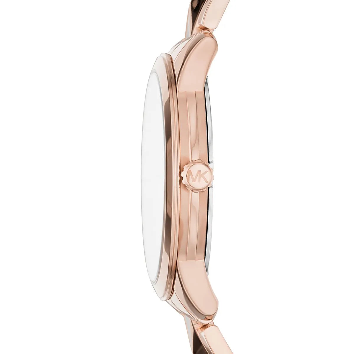 Michael Kors Runway MK6671 Rose Gold White Mother of Pearl Pyramid Link Women's Watch