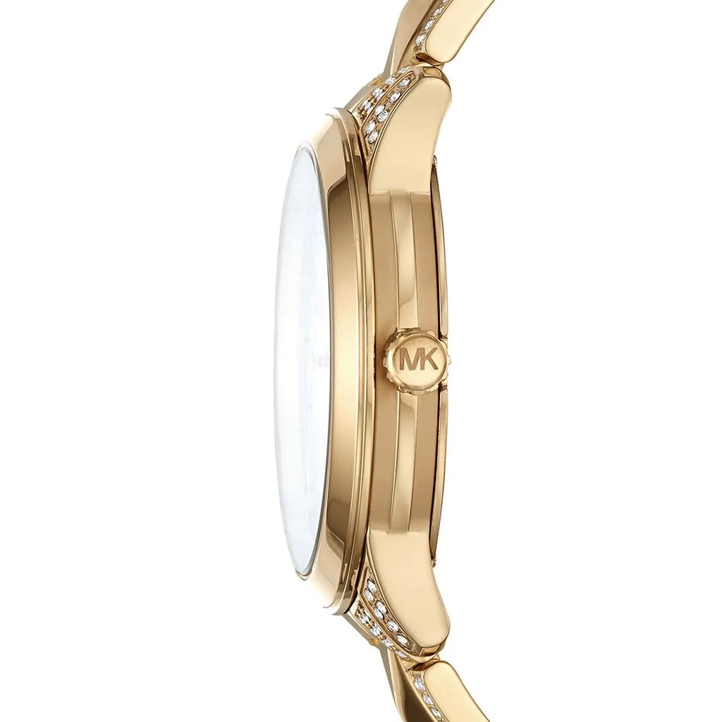 Michael Kors Runway Mercer MK6715 Gold-Tone Full Pavé Crystal Women's Watch