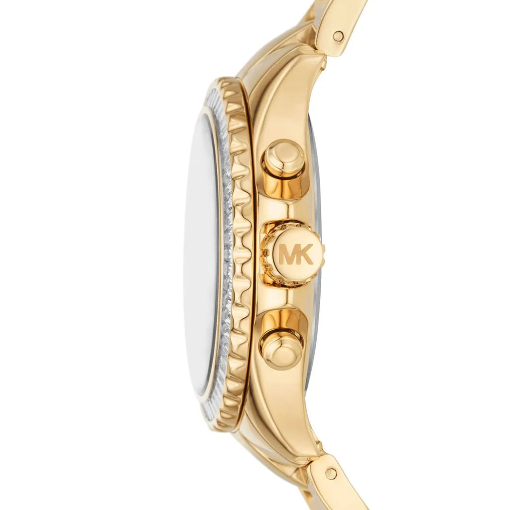 Michael Kors Everest MK7212 Gold-Tone Baguette Crystal Bezel Women's Watch