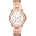 Michael Kors Everest MK7213 Rose Gold Tone Baguette Crystal Bezel Women's Watch