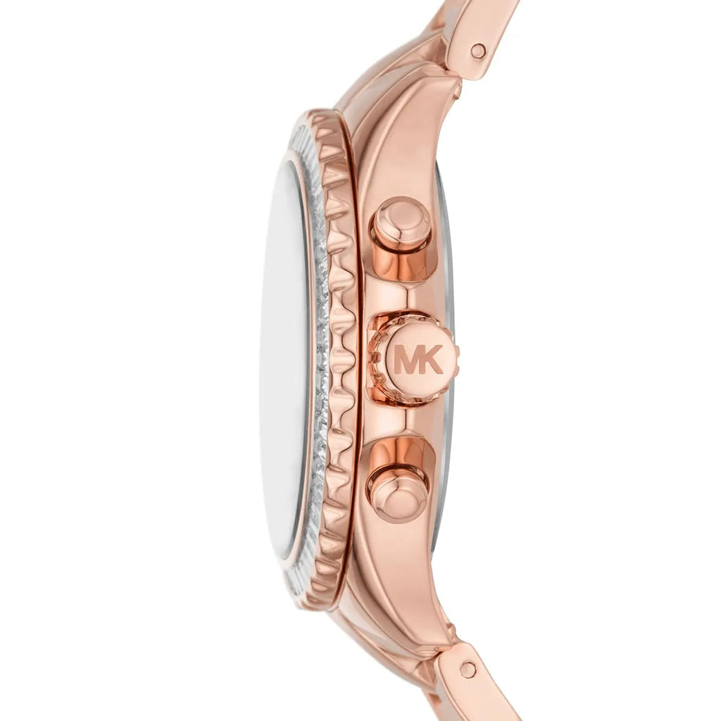 Michael Kors Everest MK7213 Rose Gold Tone Baguette Crystal Bezel Women's Watch