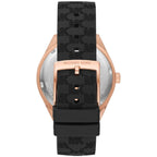 Michael Kors Jessa MK7266 Rose Gold Tone Black Dial Black Rubber Women's Watch