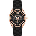 Michael Kors Jessa MK7266 Rose Gold Tone Black Dial Black Rubber Women's Watch