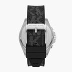 Michael Kors Brecken MK8850 Silver Case Black Dial Black Rubber Men's Watch