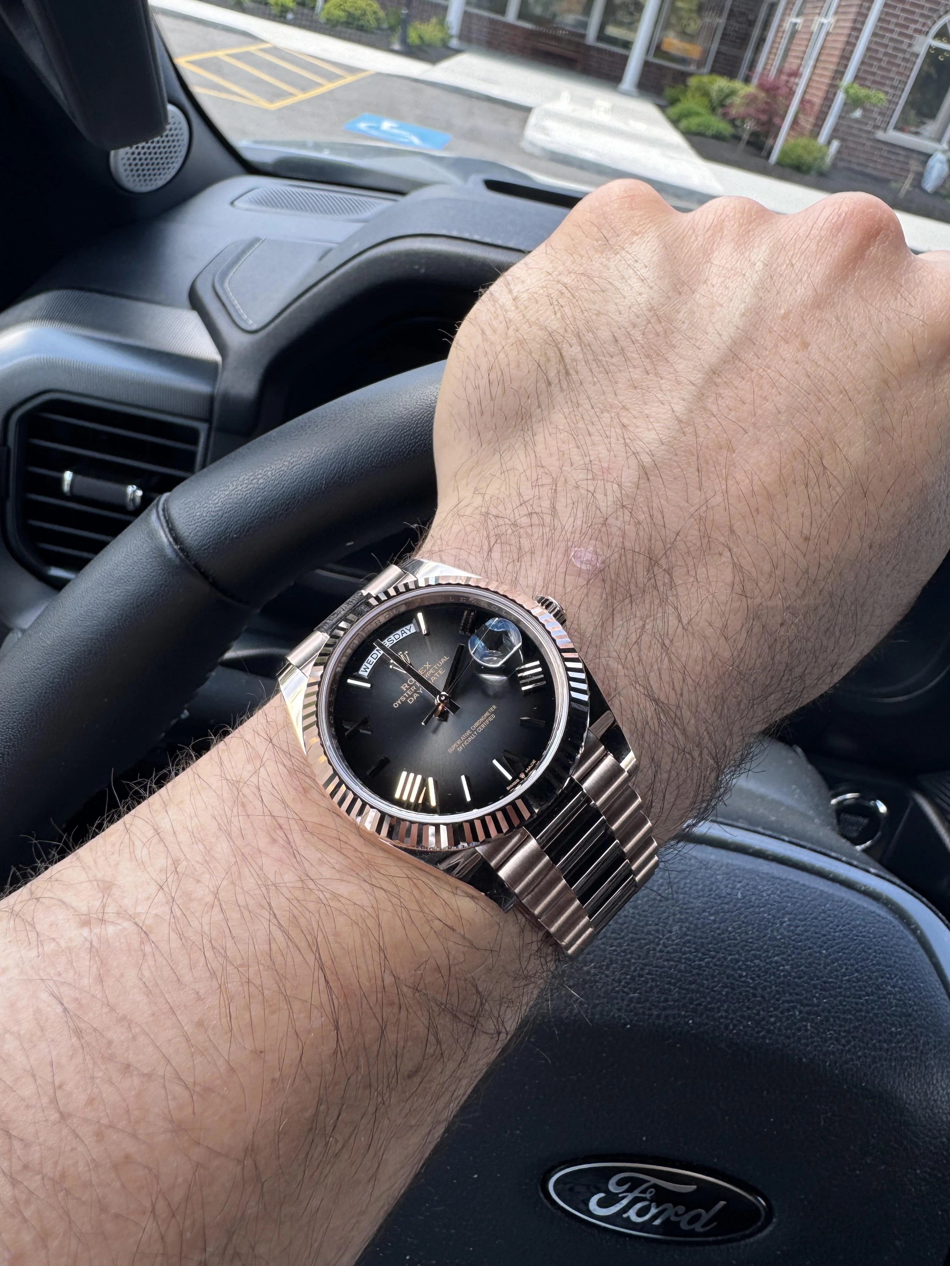 Rolex Day-Date "President" 40mm Everose Gold Slate Roman Ombre "Smoke" Dial