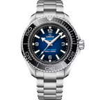 Omega Seamaster Planet Ocean 6000M Co Axial Master Chronometer Blue Dial Silver Steel Strap Watch for Men Automatic size 43.5mm