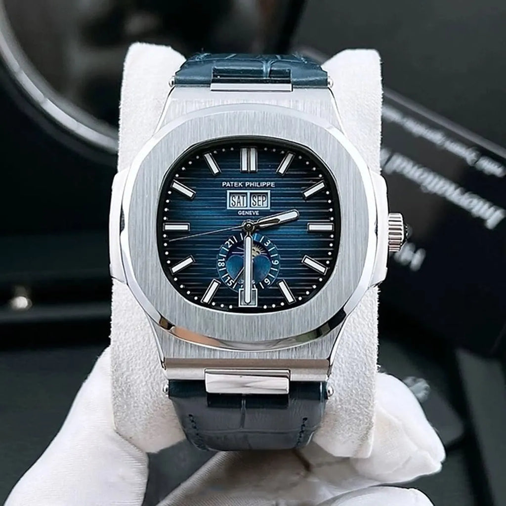 Patek Philippe Men’s Nautilus Blue Dial Annual Calendar Watch