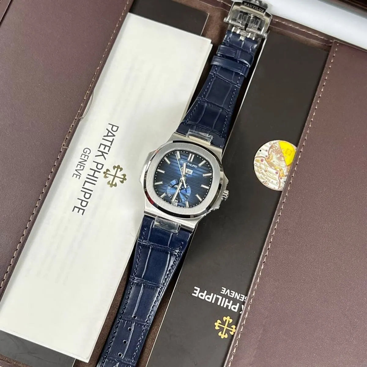 Patek Philippe Men’s Nautilus Blue Dial Annual Calendar Watch