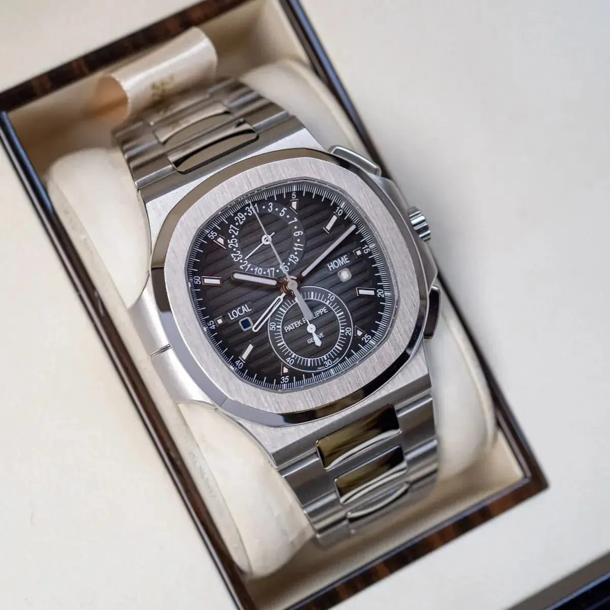 Patek Philippe Watch Men’s Nautilus Travel Time Chronograph