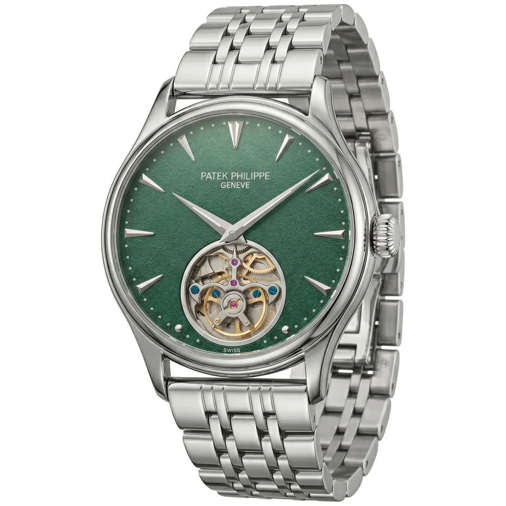 Patek Philippe Men’s Green Textured Dial Open-Heart Watch