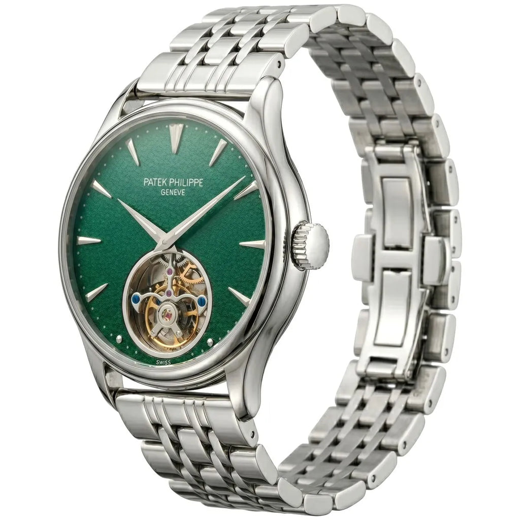 Patek Philippe Men’s Green Textured Dial Open-Heart Watch