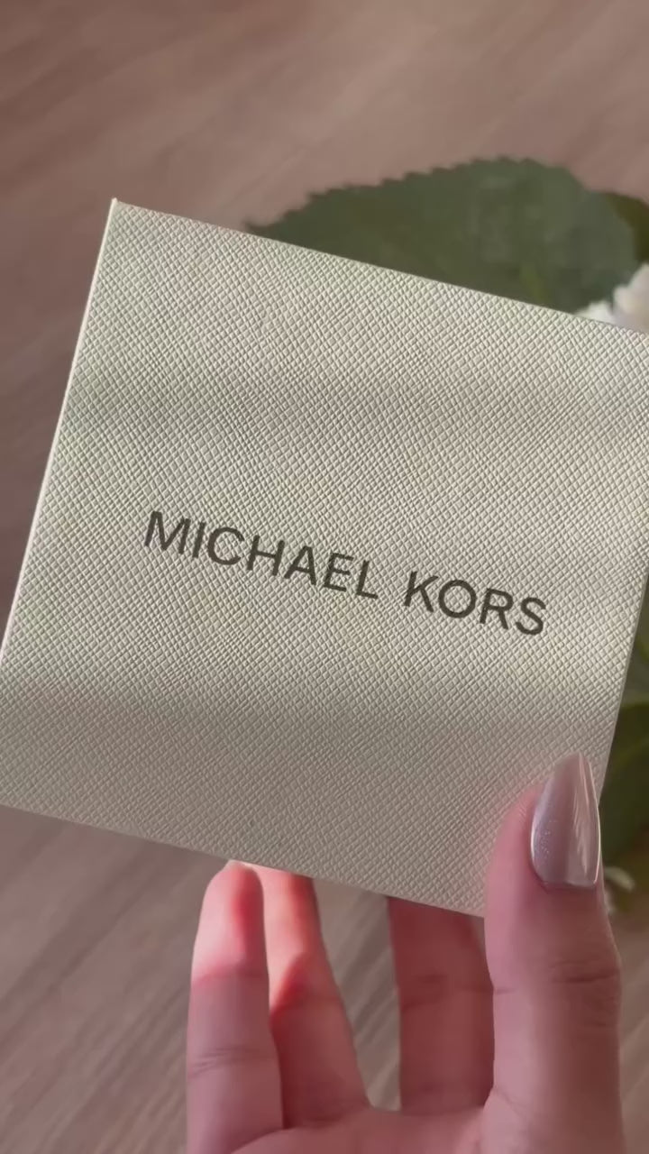 Michael Kors Women's MK Empire Three-Hand Gold-Tone Stainless Steel Logo Bracelet Watch (Model: MK4840), Gold, Modern