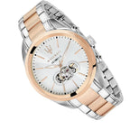 Maserati Traguardo R8823112001 Two-Tone Rose Gold White Open Heart Automatic Men's Watch