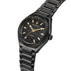 Maserati Triconic R8853139004 All Black Gold Accents Metal Men's Watch
