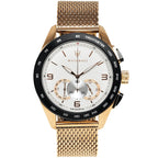Maserati Traguardo R8873612011 Rose Gold Mesh White Racing Dial Men's Watch