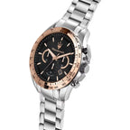 Maserati Traguardo R8873612047 Silver & Rose Gold Black Dial Men's Watch