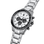 Maserati Sfida R8873640003 Silver-Tone White Panda Dial Men's Watch
