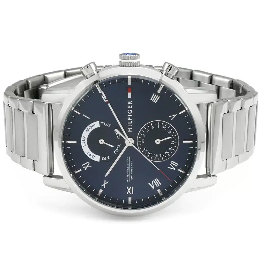 Tommy Hilfiger Kane 1710401 Silver Case Blue Dial Steel Men's Watch