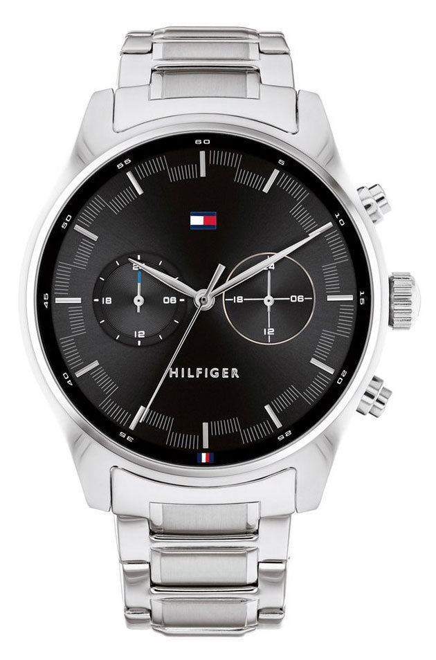 Tommy Hilfiger Daniel 1710419 Silver Steel Case Black Dial Men's Watch