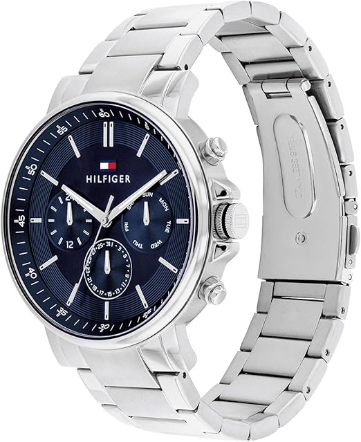 Tommy Hilfiger Tyson 1710588 Silver Case Navy Blue Dial Steel Men's Watch