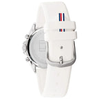 Tommy Hilfiger Kennedy 1782388 Women's Silver & Gold Case White Rubber Watch
