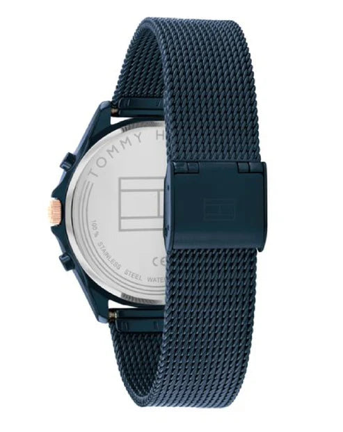 Tommy Hilfiger Quinn 1782418 Full Navy Blue Semi-Skeleton Mesh Women's Watch
