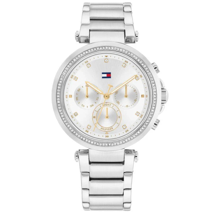 Tommy Hilfiger Emily 1782701 Silver Case Silver Dial Crystal Bezel Women's Watch