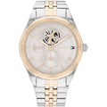 Tommy Hilfiger Monica 1782716 Two-Tone Skeleton Dial Fluted Bezel Women's Watch