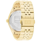 Tommy Hilfiger Monica 1782717 Gold Case Black Skeleton Dial Fluted Bezel Women's Watch