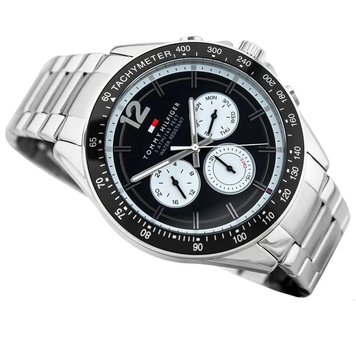 Tommy Hilfiger Luke 1791120 Silver Case Black Dial Sport Men's Watch