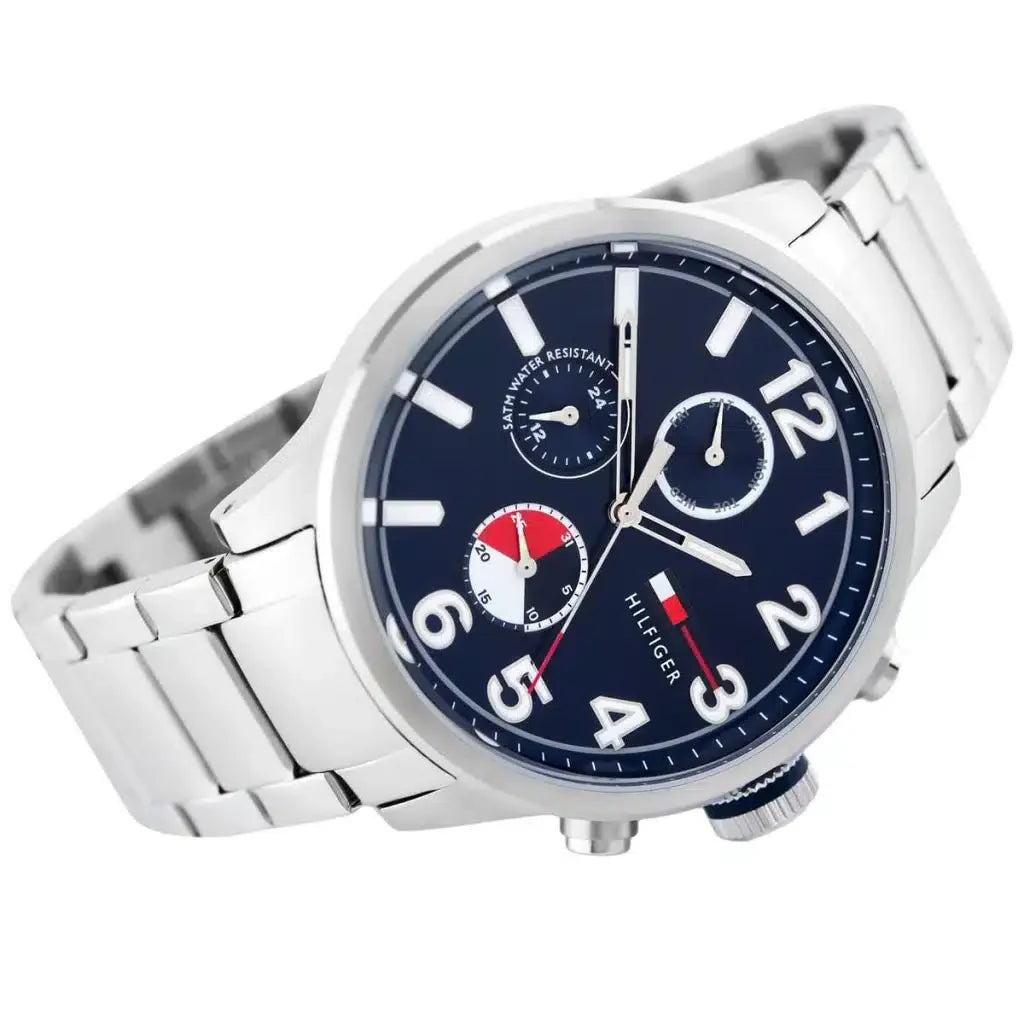 Tommy Hilfiger Jackson 1791242 Silver Case Blue Dial Steel Men's Watch