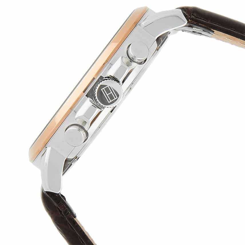 Tommy Hilfiger Keagan 1791290 Rose Gold Case Blue Dial Brown Leather Men's Watch