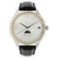 Tommy Hilfiger Oliver 1791305 Silver Case White Dial Black Leather Men's Watch