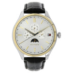 Tommy Hilfiger Oliver 1791305 Silver Case White Dial Black Leather Men's Watch
